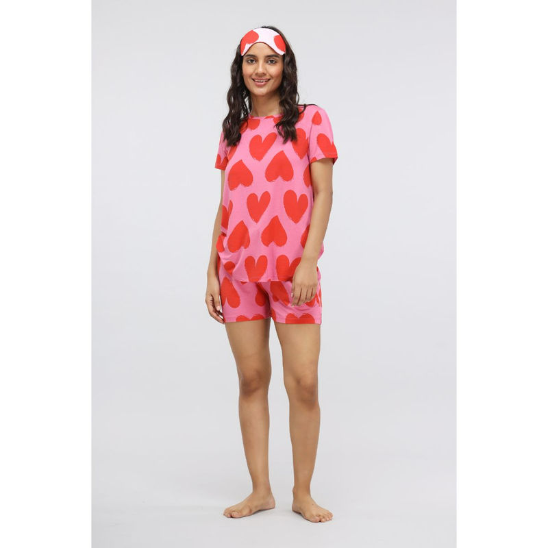 NeceSera Pink Love Modal Shorts (Set of 2) (M)