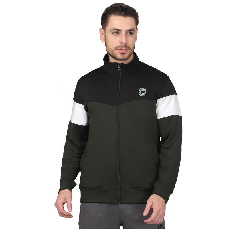 Cantabil Men Solid Olive Green Casual Jacket (M)