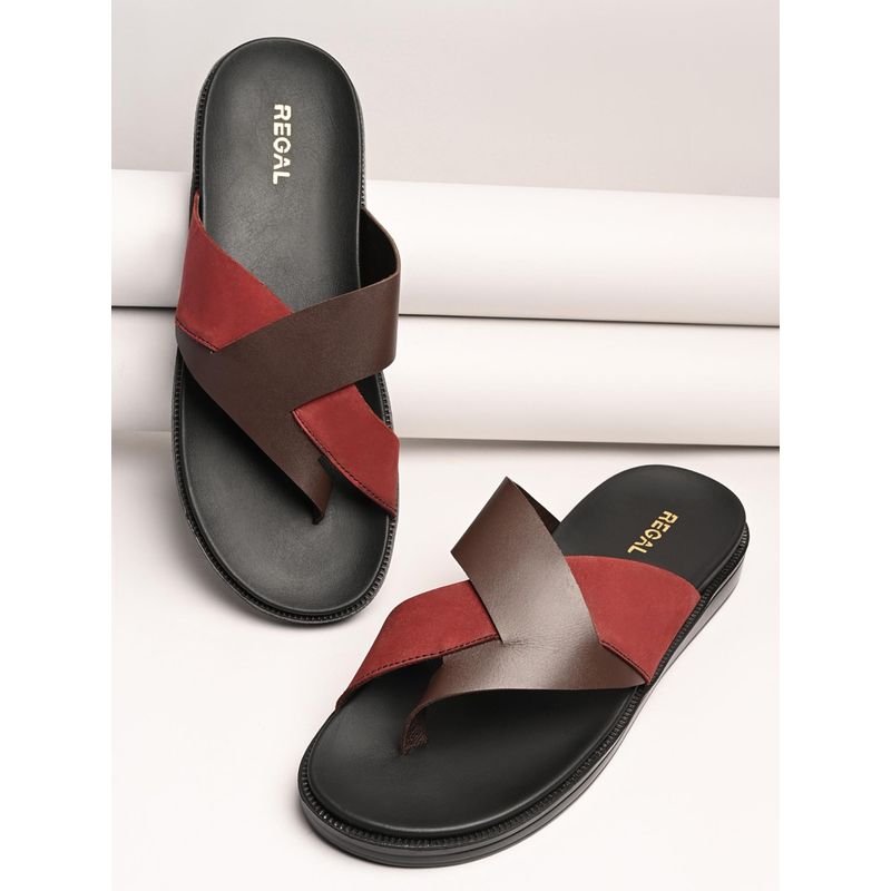 REGAL Brown Men Stylish Leather Sandals (UK 7)