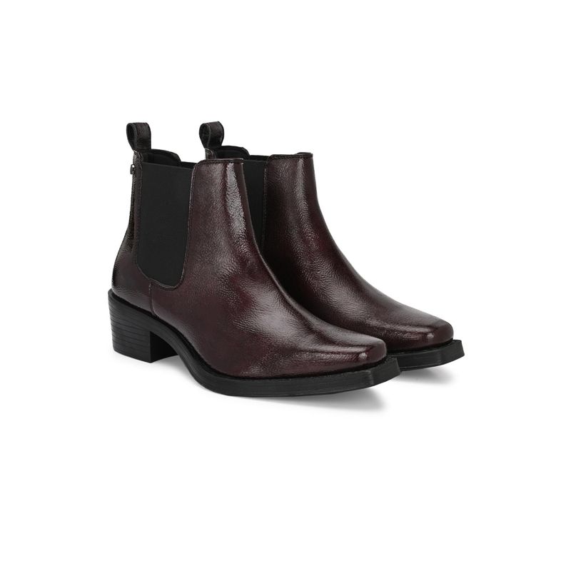 Delize Men Burgundy Chelsea Boots (UK 8)