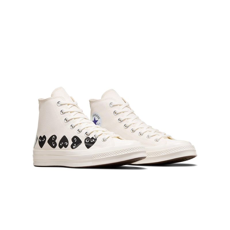 Converse Unisex Converse x PLAY Comme des Garcons White Mid Top Sneakers (UK 5)