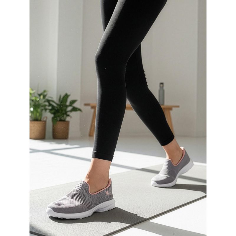 Carlton London Women Grey Knit Slip On Comfort Sneakers (EURO 36)