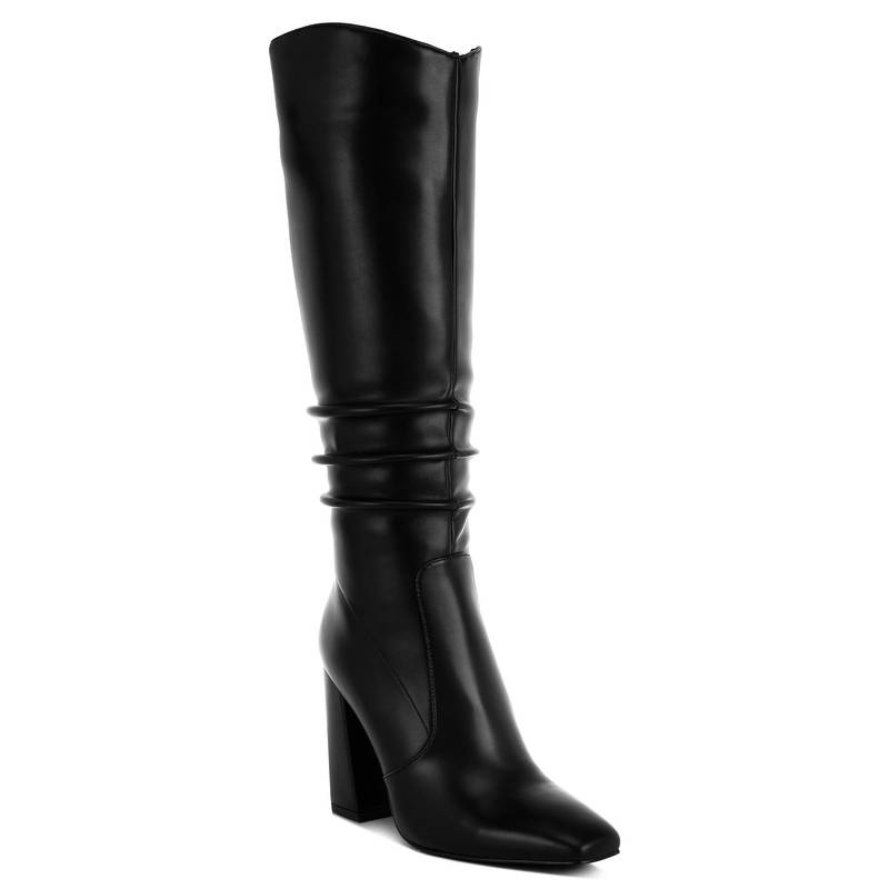 London Rag Black Slouchy Calf Casual Boots (EURO 38)