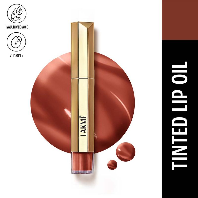 Lakme 9to5 Overtime Shine Tinted Lip Oil - Cocoa Truffle