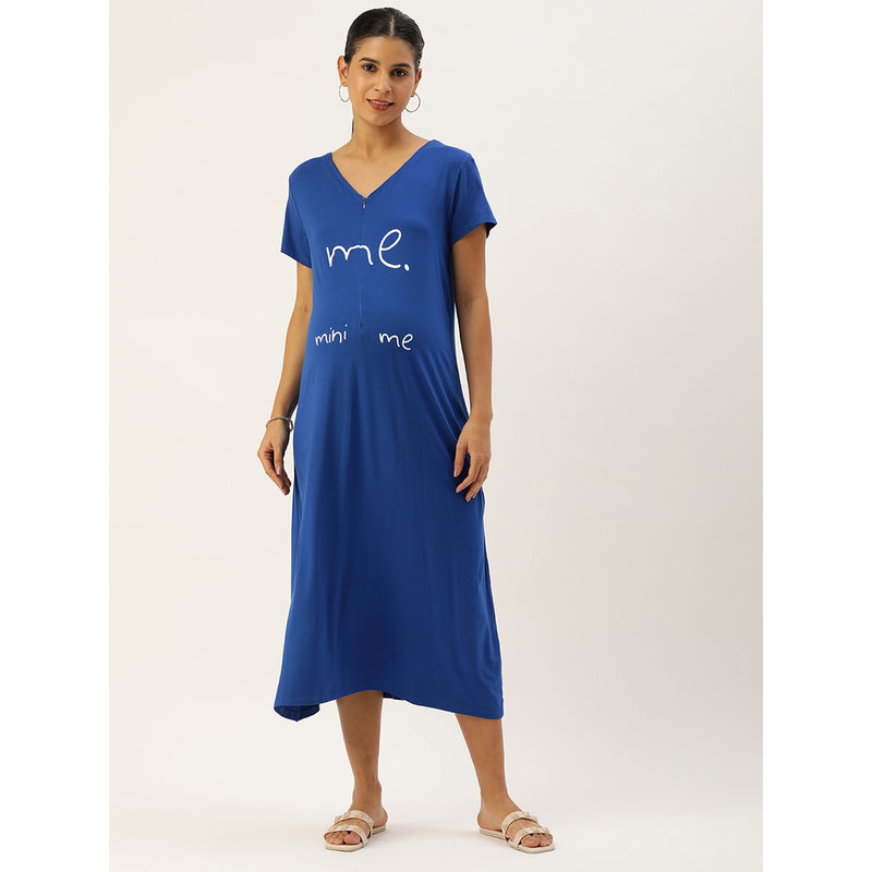 Blush9 Maternity Me - Mini Me Blue Night Maxi Dress (XL)