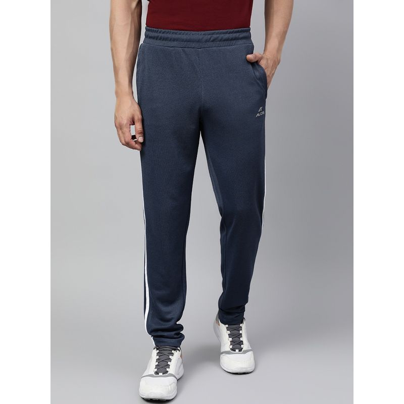 Alcis Mens Navy Blue Anti Static Slim Fit Training Track Pants (L)