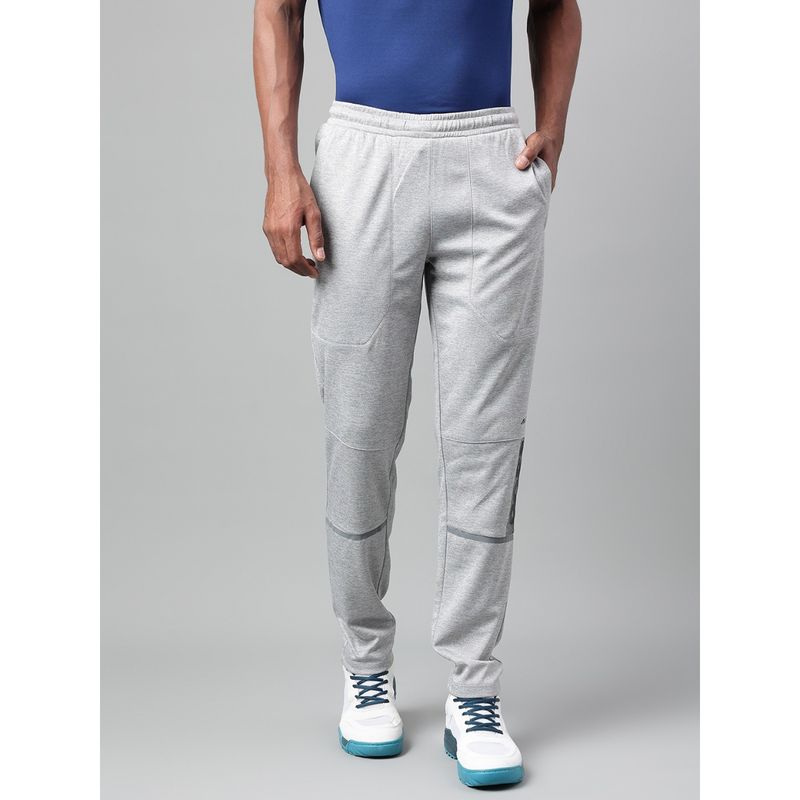 Alcis Mens Light Grey Melange Anti Static Drytech Slim Fit Training Track Pants (XL)