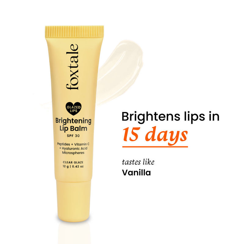 Foxtale Brightening Lip Balm With Peptides, Vitamin C & Hyaluronic Acid - Clear Glaze