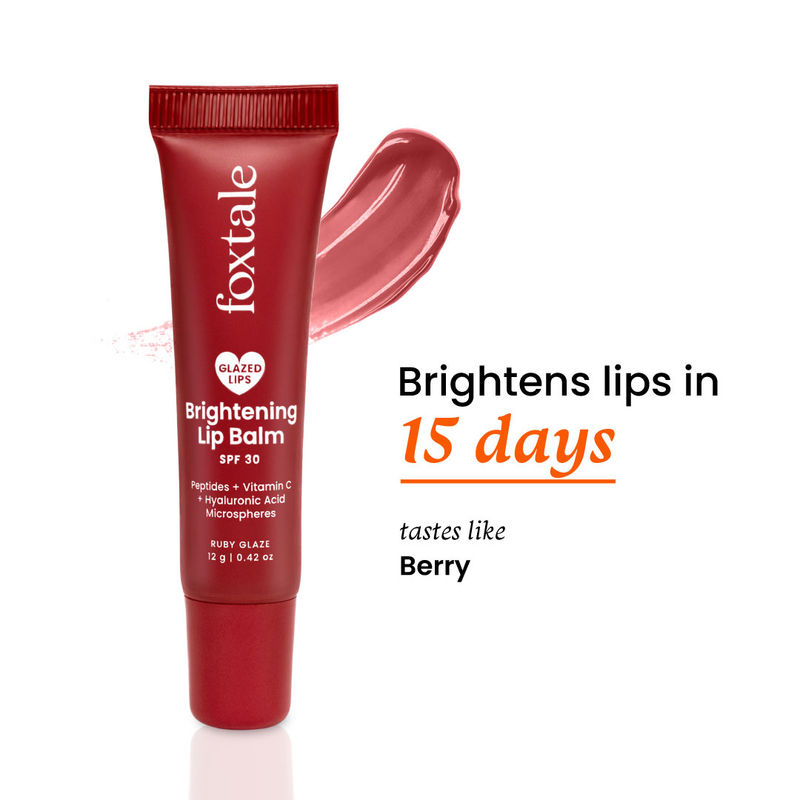 Foxtale Brightening Lip Balm With Peptides, Vitamin C & Hyaluronic Acid - Ruby Glaze