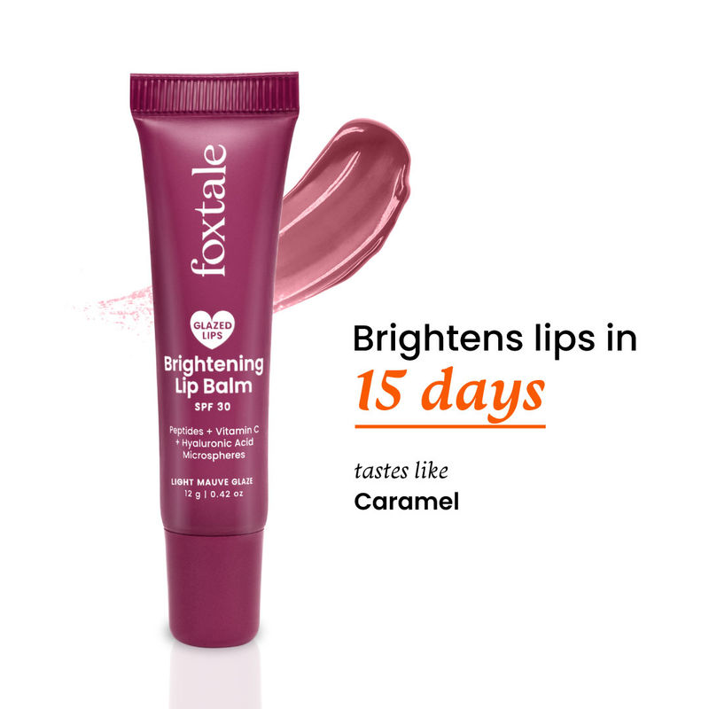 Foxtale Brightening Lip Balm With Peptides, Vitamin C & Hyaluronic Acid - Light Mauve Glaze