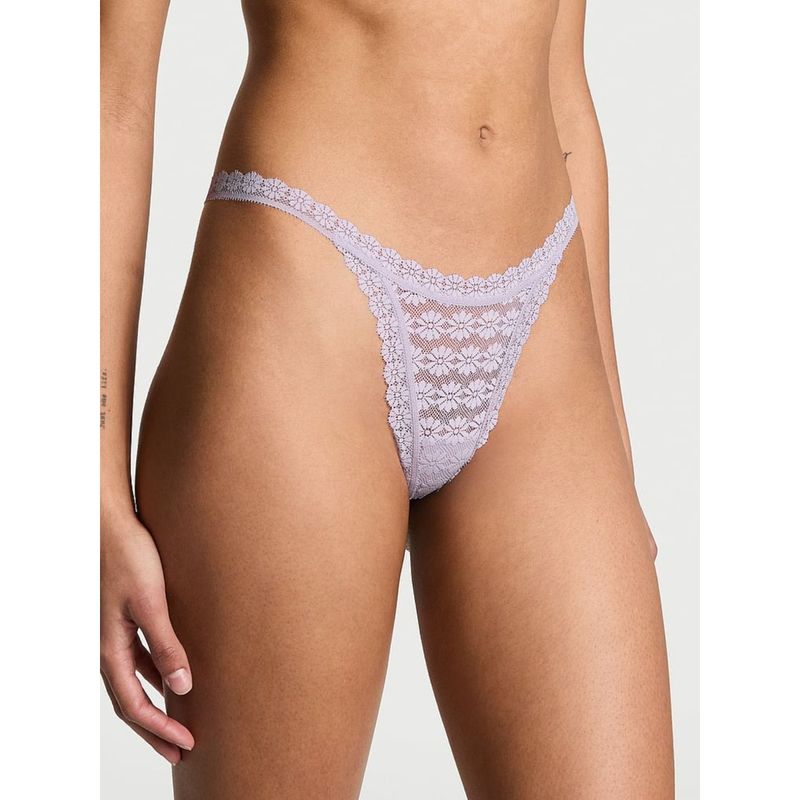 Victoria's Secret The Lacie Daisy Lace String Thong Panty Lavender (S)