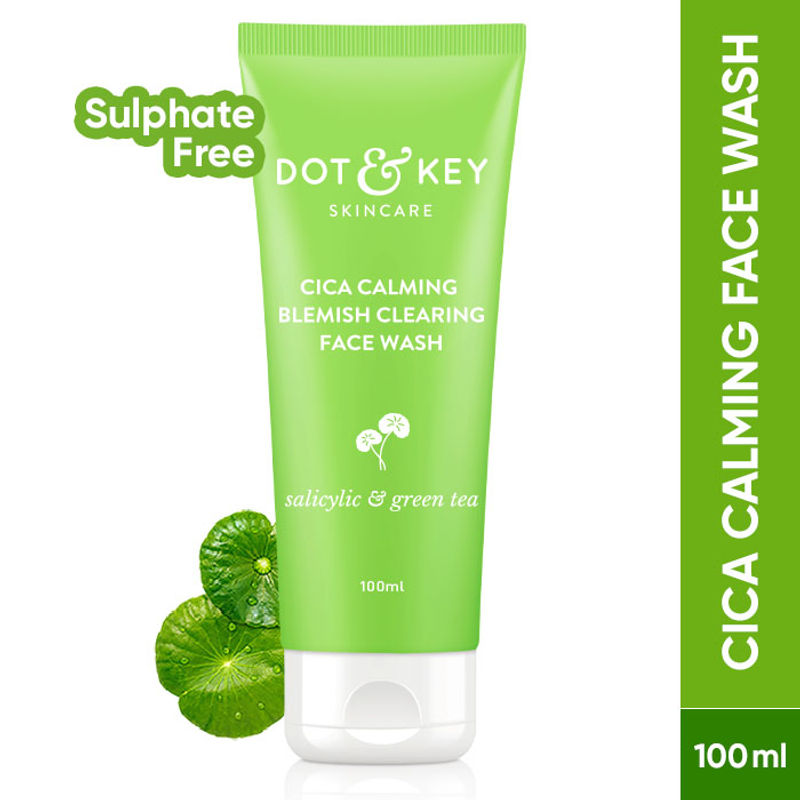 Dot & Key Cica Salicylic & Green Tea Facewash For Acne Prone Skin, Cleanses Pores & Excess Oil