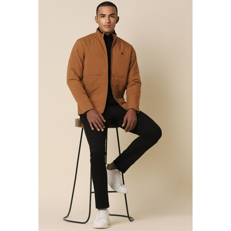 Allen Solly Men Brown Solid Full Sleeves Casual Jacket (M)