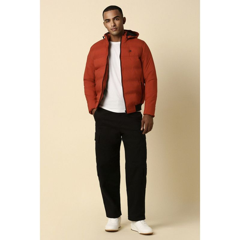 Allen Solly Men Red Solid Full Sleeves Casual Jacket (S)