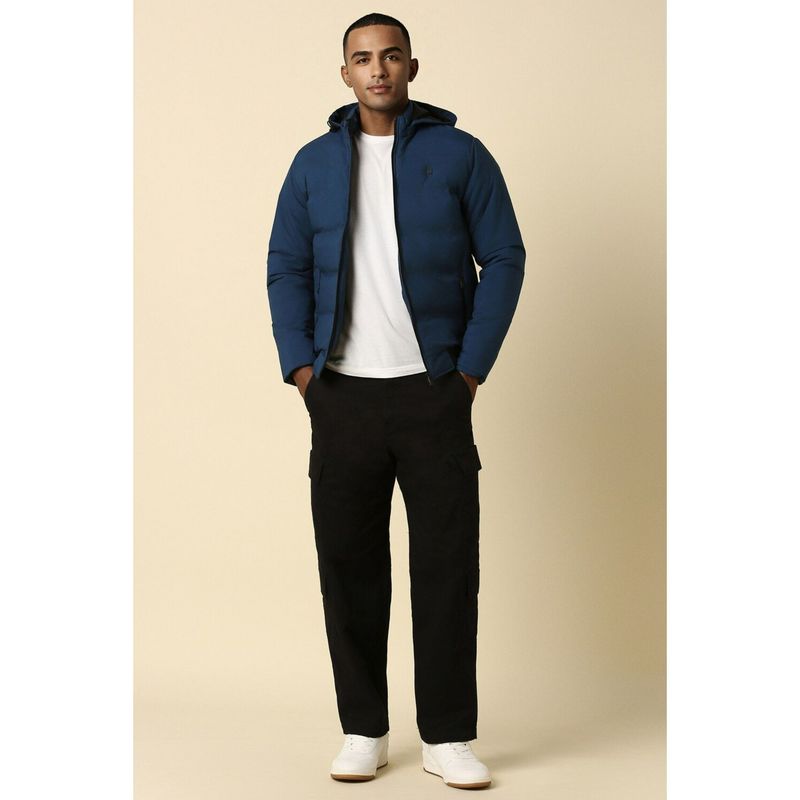 Allen Solly Men Navy Solid Full Sleeves Casual Jacket (M)