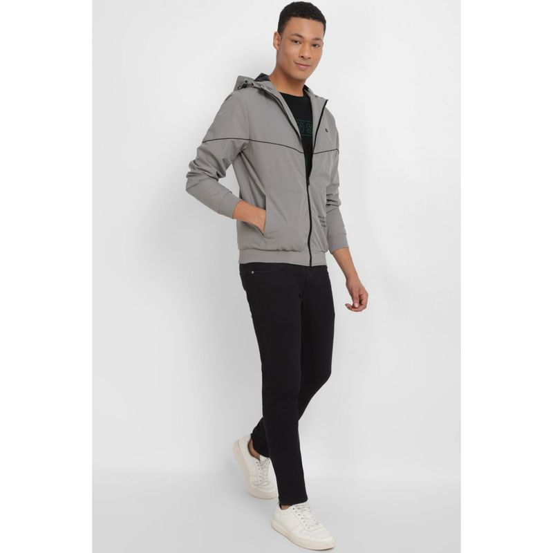 Allen Solly Men Grey Solid Full Sleeves Casual Jacket (XL)