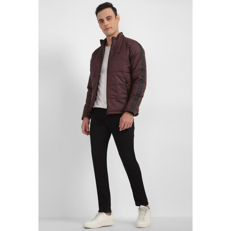 Allen Solly Men Wine Solid Full Sleeves Casual Jacket (L)