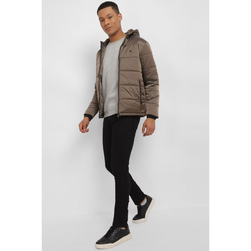 Allen Solly Men Brown Solid Full Sleeves Casual Jacket (L)