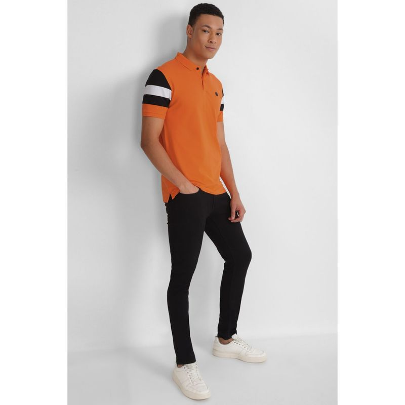 Allen Solly Men Orange Polo T-Shirt (S)