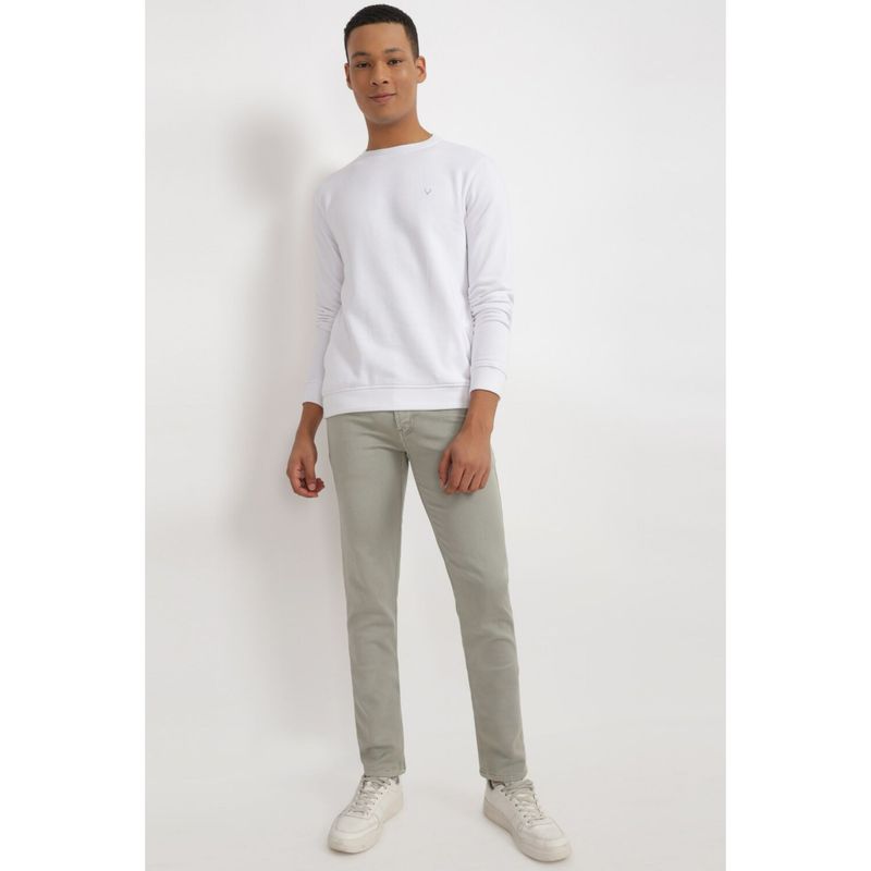 Allen Solly Men White Crew Neck Full Sleeves Casual Sweatshirt (XL)