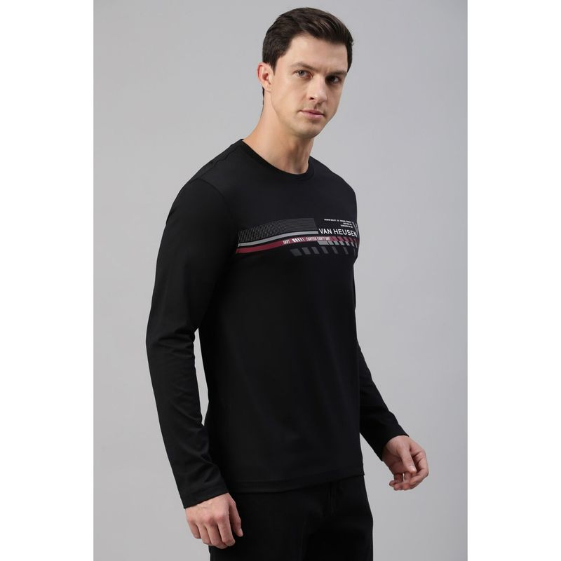 Van Heusen Men Athleisure Crew Neck T-Shirt - Long Sleeve And Printed (XL)