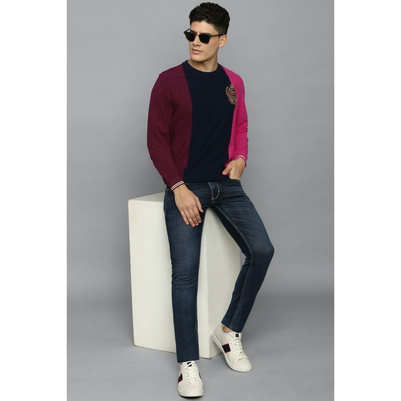 Louis Philippe Men Casual Multi Colorblock Sweatshirt (L)