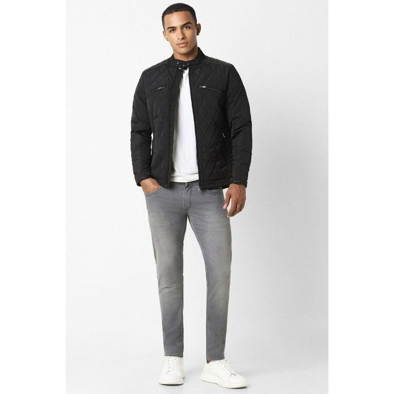 Peter England Men Black Solid Casual Jacket (2XL)