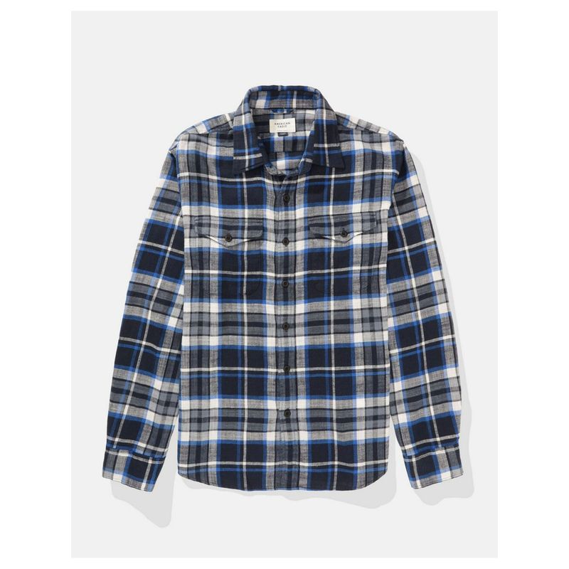 American Eagle Men Multi-Colored Super Soft Flannel Shirt (M)