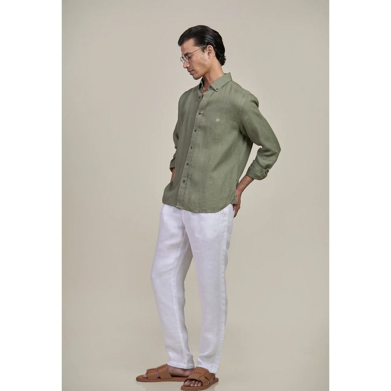 MH&Y Luxe Linen Sky Olive Shirt (38)