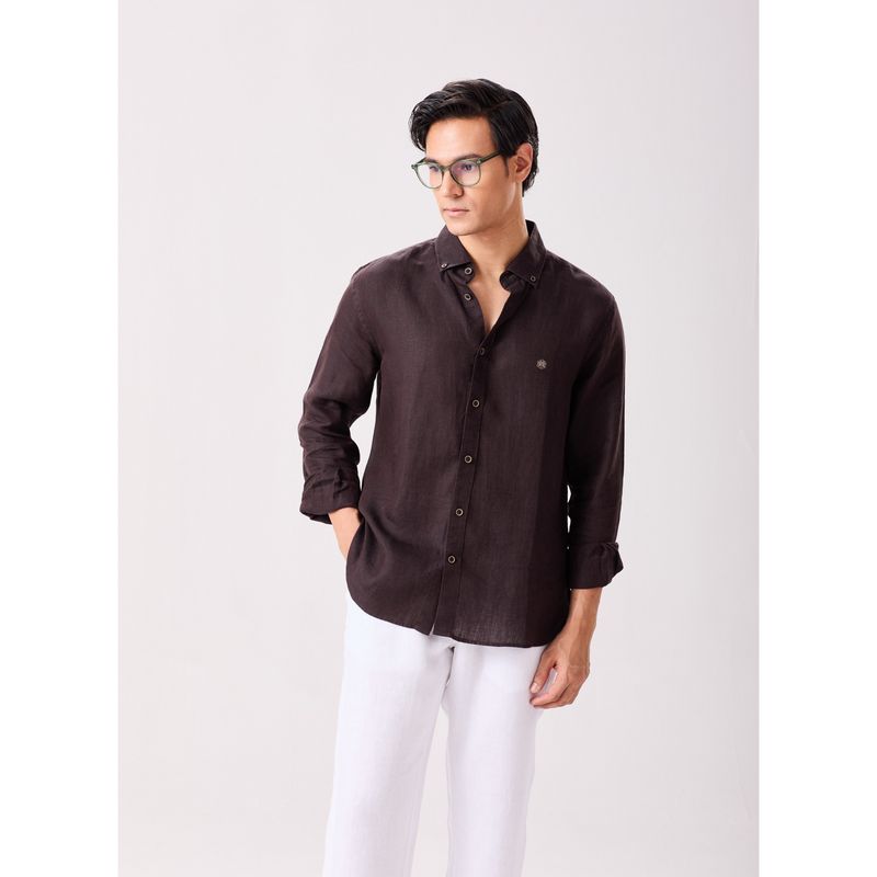 MH&Y Luxe Linen Brown Shirt (40)
