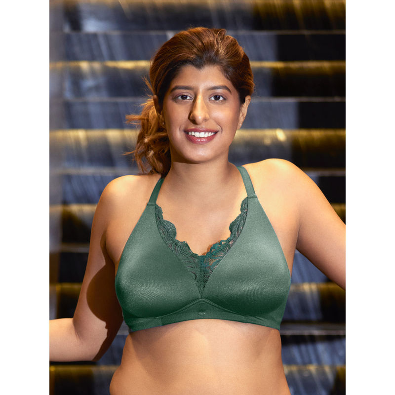 SOIE Non Padded Non Wired Convertible to Racerback Lace Bra-Storm (32B)