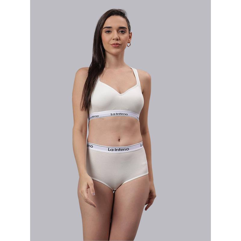 La Intimo Dreamy Ease Off White Bra with Panty (XS)