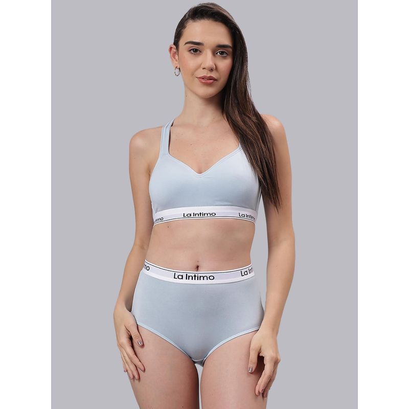 La Intimo Dreamy Ease Blue Bra with Panty (XS)