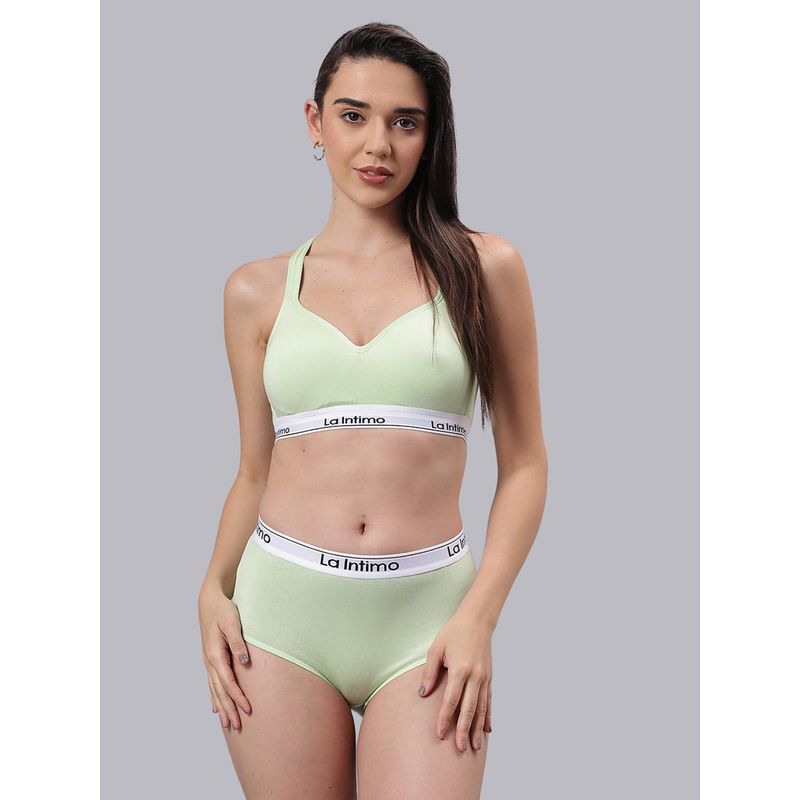 La Intimo Dreamy Ease Green Bra with Panty (XS)