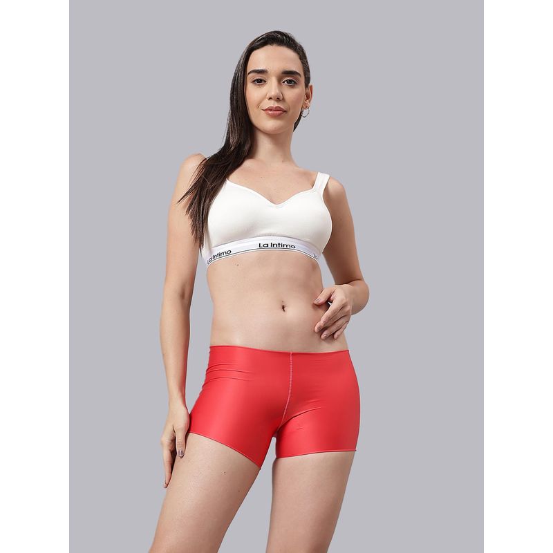 La Intimo Silk Whisper Multi-Colour T-Shirt Bra With Boyshort (XS)