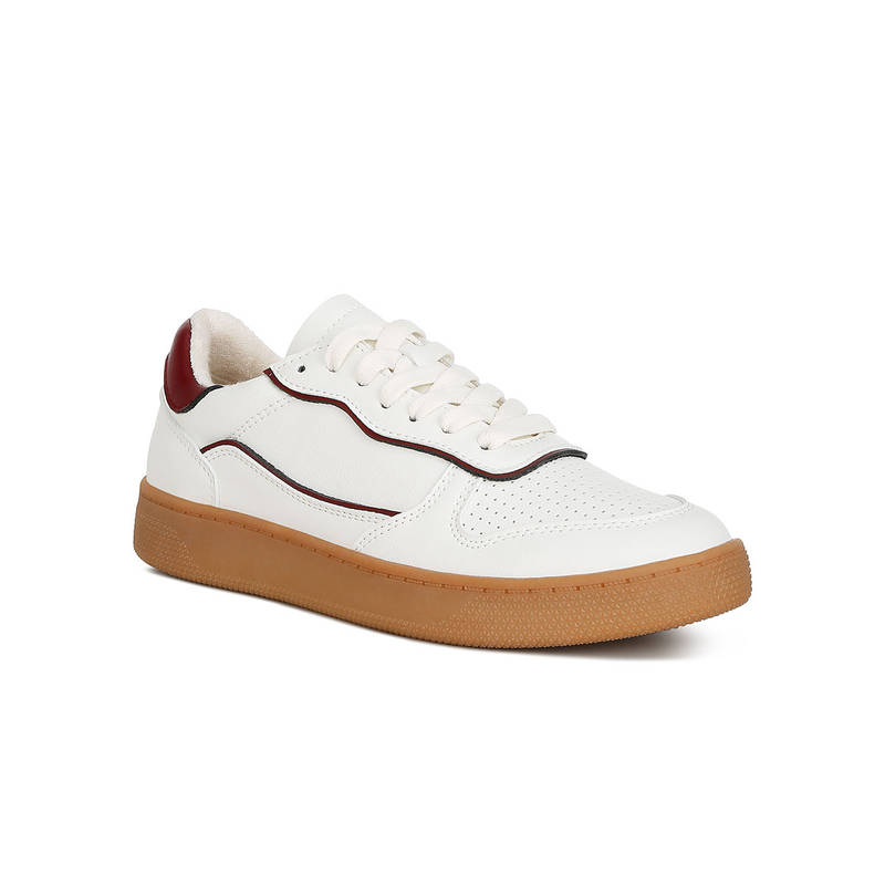 London Rag White and Red Faux Leather Everyday Sneakers (UK 3)