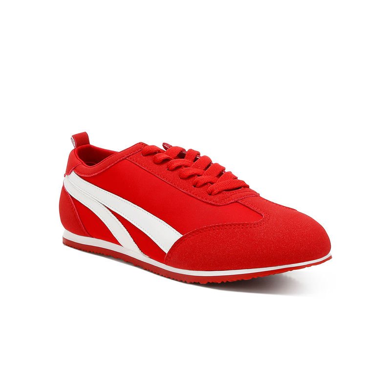 Buy London Rag Red Faux Leather Lace-Up Sneakers Online
