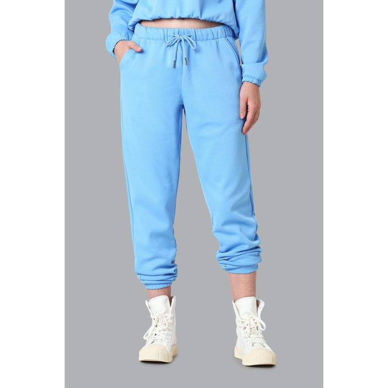 Van Heusen Athleisure Women Drawstring Waist & Functional Pockets Joggers - Azure Blue (S)