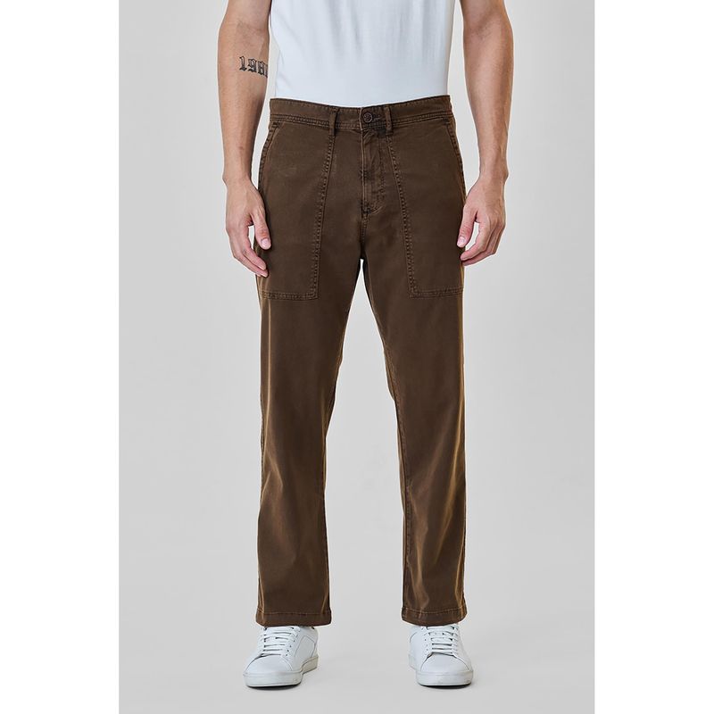 Snitch Brown Solid Slim Jeans for Men (32)