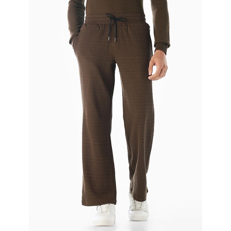Jack & Jones Men Loose Fit Brown Trackpant (L)