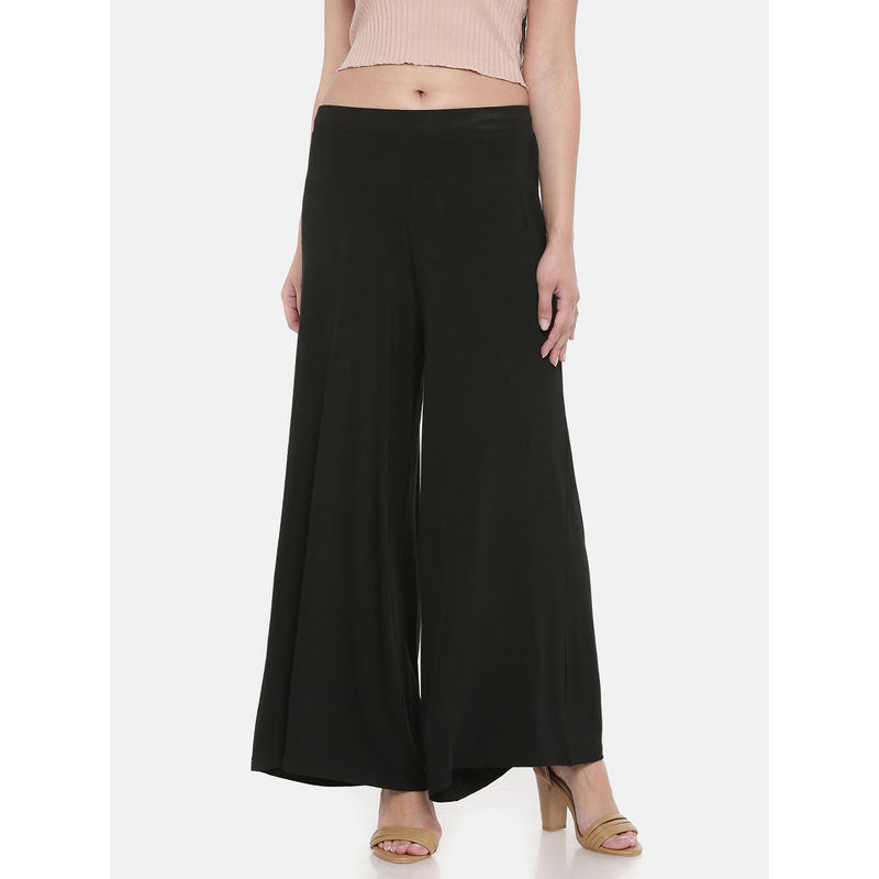 Go Colors Black Knit Palazzo: Buy Go 