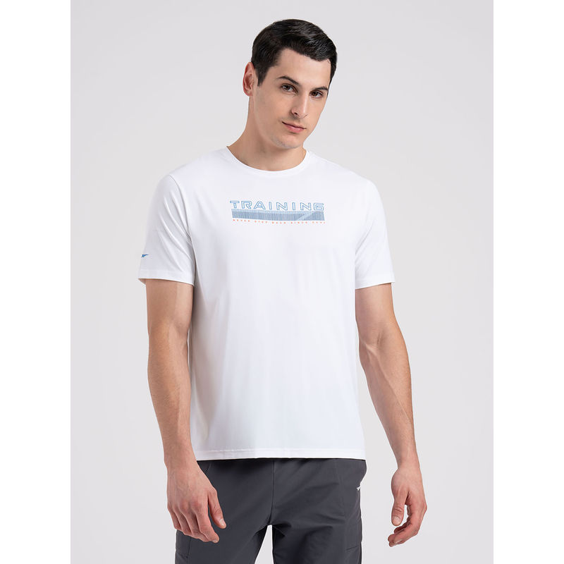 Red Tape Mens White Nylon Elastane Activewear Round Neck T-shirt (XL)