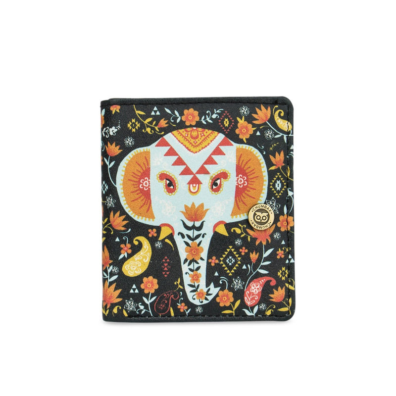 Chumbak Garden Elephant Snap Button Wallet Black Buy Chumbak Garden