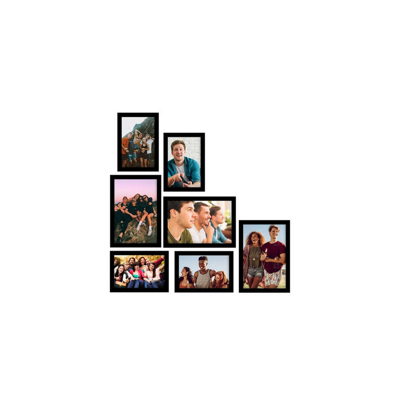 Buy eCraftIndia Memory Wall Collage Photo Frame - Set of 7 Photo Frames ...
