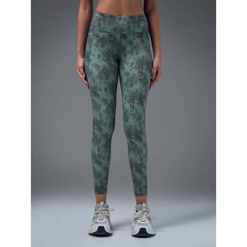 Technosport Green Polyester Mid Waist Tight (S)