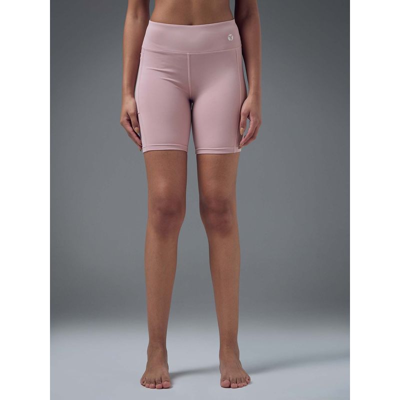 Technosport Pink Polyester Mid Waist Shorts (S)