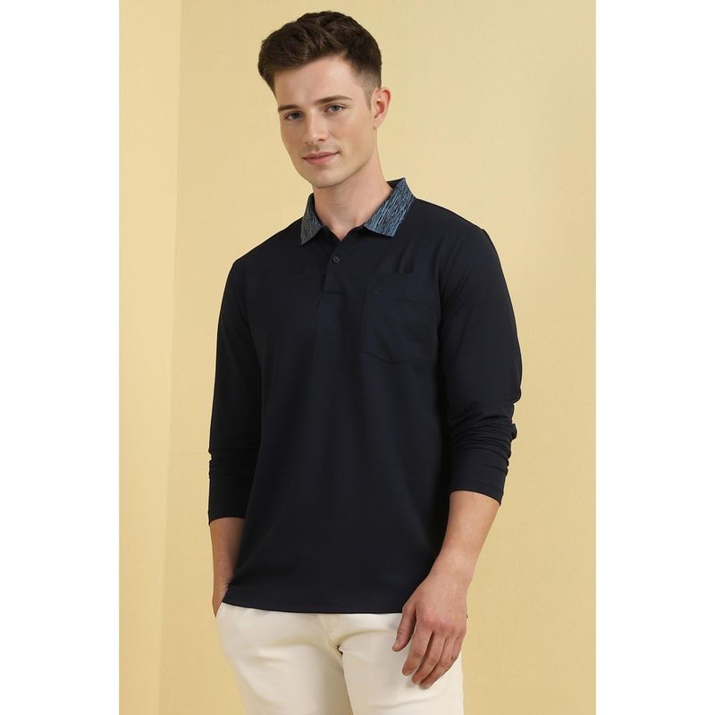 Allen Solly Men Black Solid Polo Neck T-Shirt (XL)