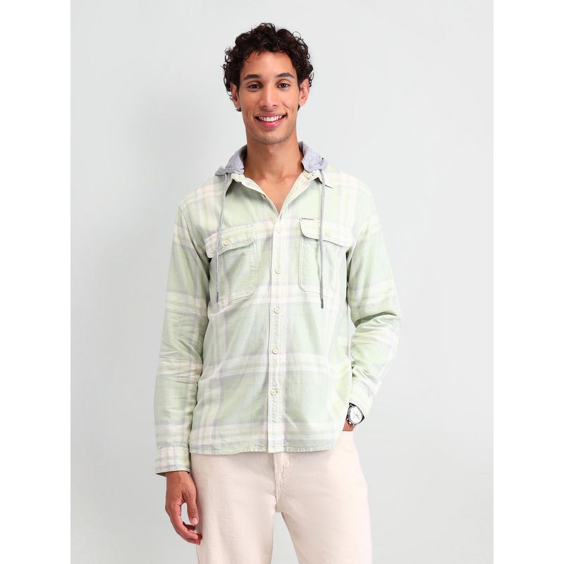 U.S. Polo Assn. Denim Co. Green Manhattan Slim Fit Checked Shirt (44)