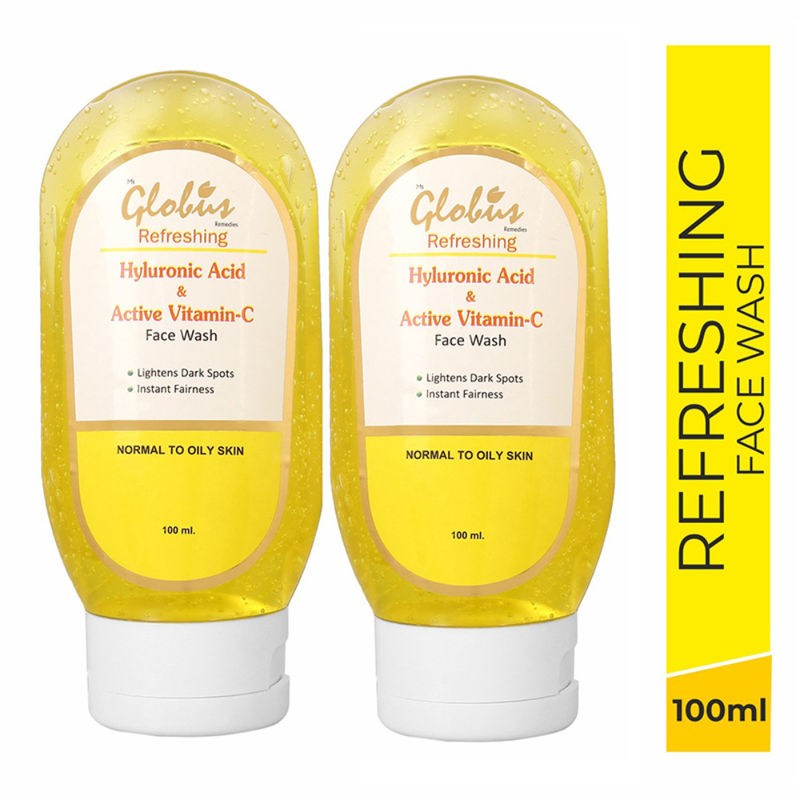 Globus Remedies Hyluronic Acid & Active Vitamin C Face Wash (Pack Of 2): Buy Globus Remedies Hyluronic Acid & Vitamin C Face Wash (Pack Of 2) Online at Best Price in