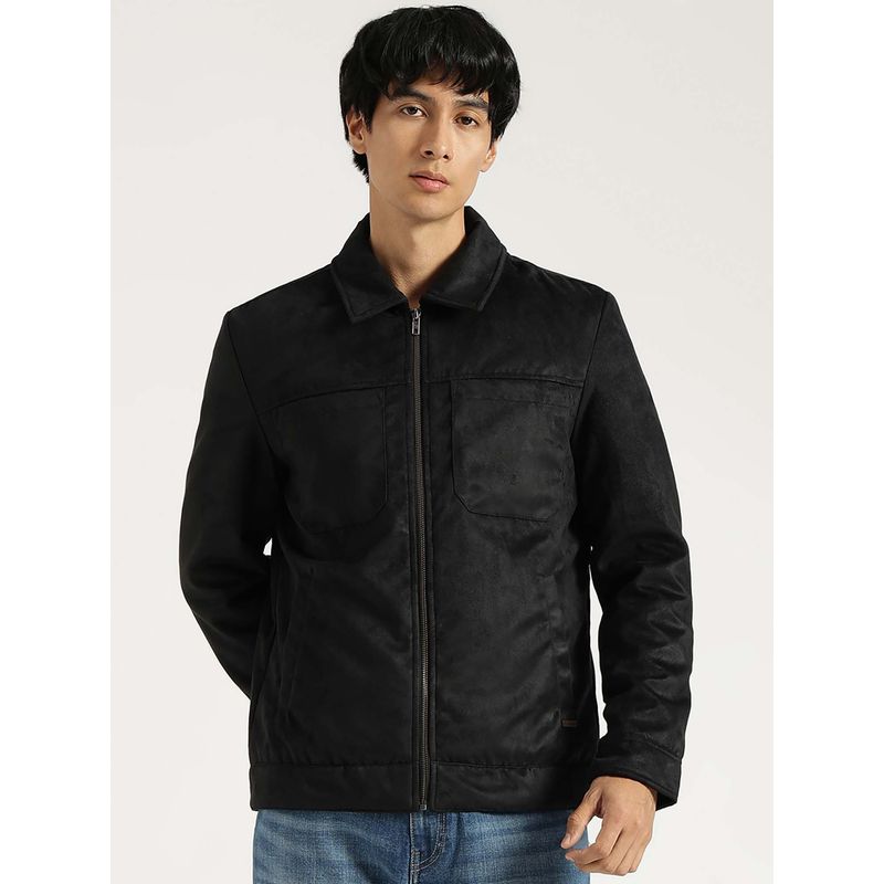 United Colors of Benetton Regular Fit Spread Collar Solid Utility Shell Jacket (S)